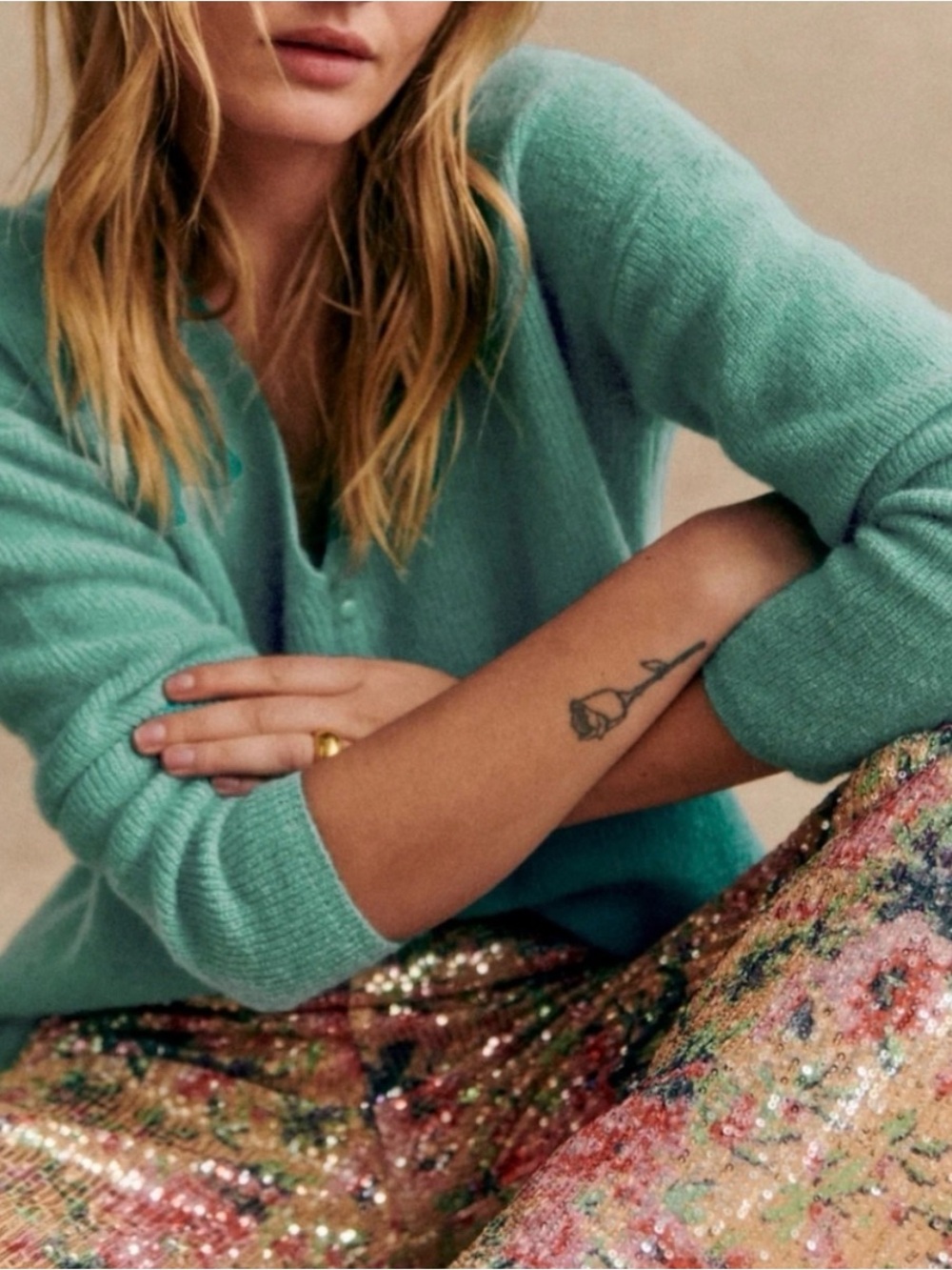 NWT Sezane Barry Cardigan in Light Sage